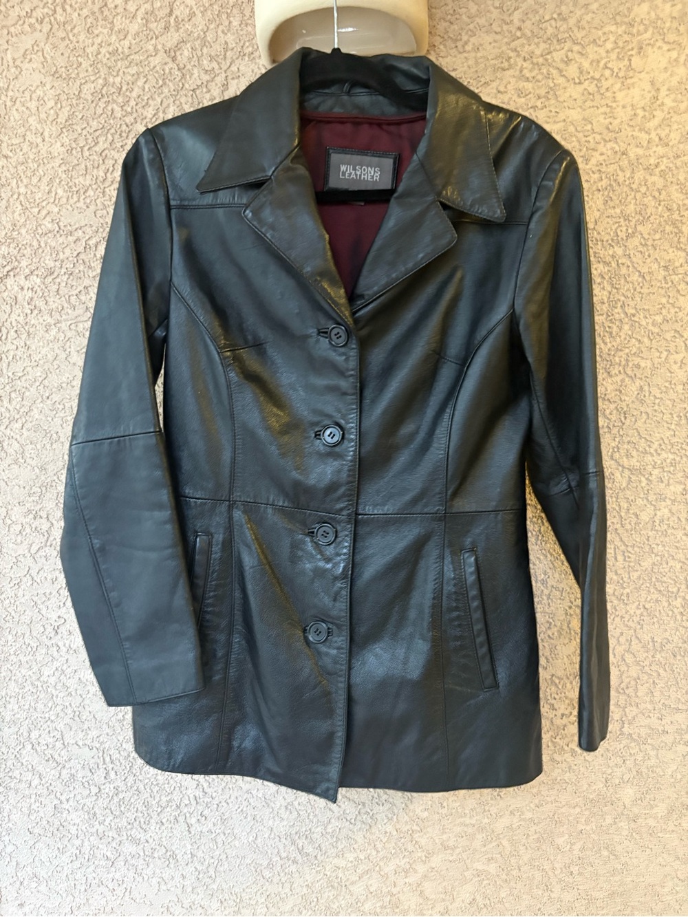 tage Wilsons Leather women's black leather blazer jacket